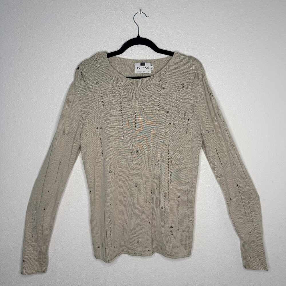 Topman Distressed Knit Long Sleeve – Men’s Medium
